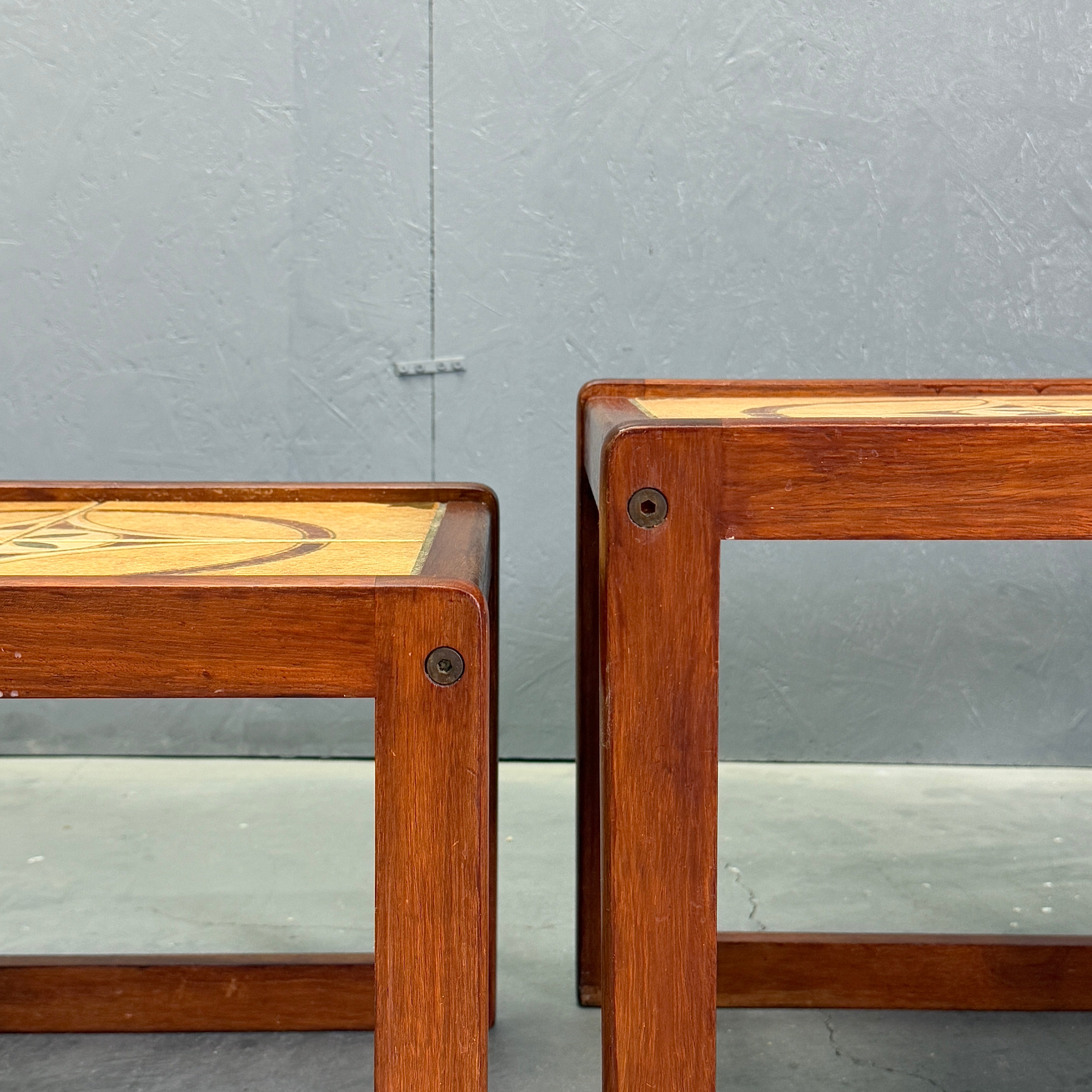 Vintage Teak Tile-Top Nest Table ヴィンテージ タイルトップ ネスト