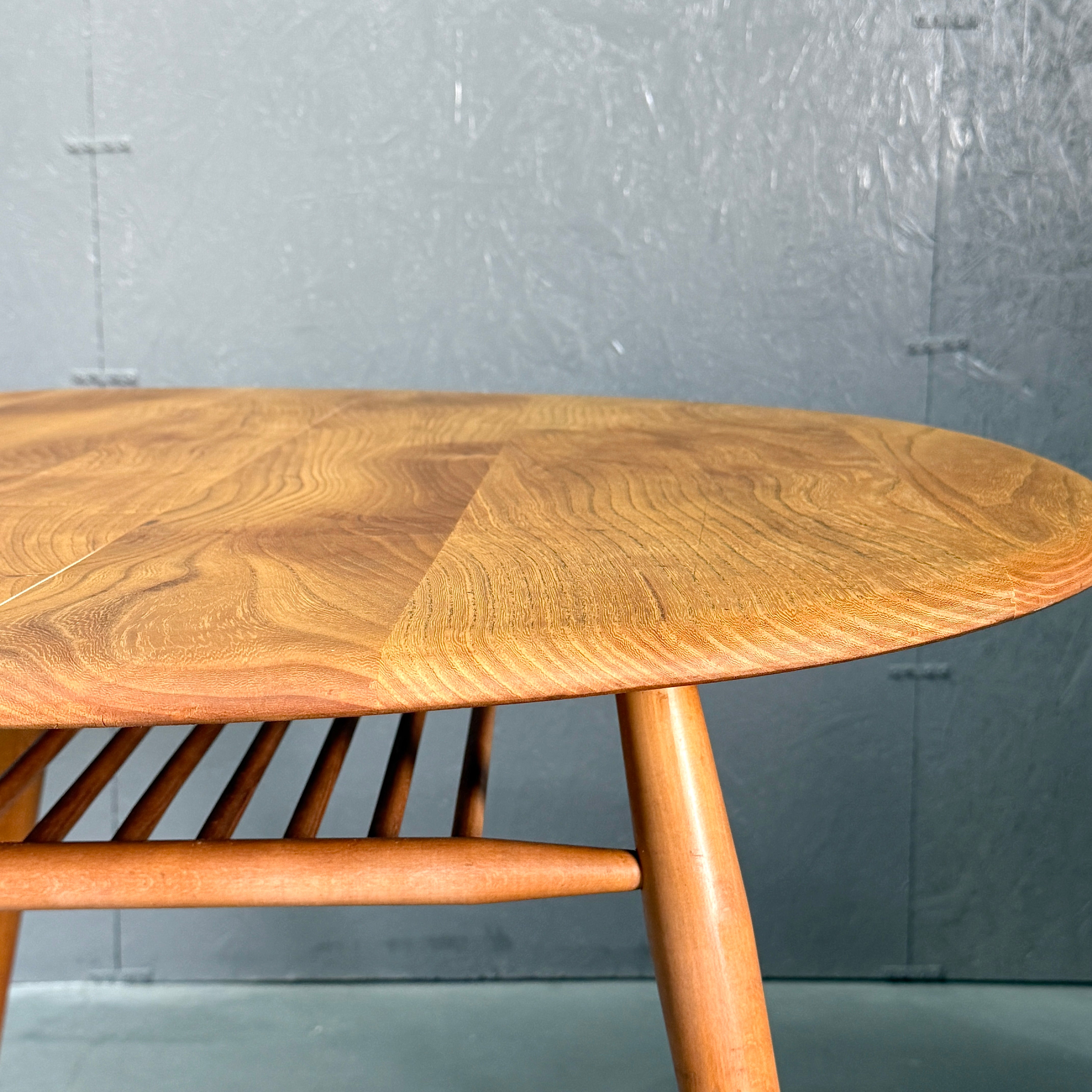 ERCOL(アーコール) ドロップリーフ ラウンドテーブル (501) アーコールERCOL No384 ウィンザードロップリーフテーブル /ブルー