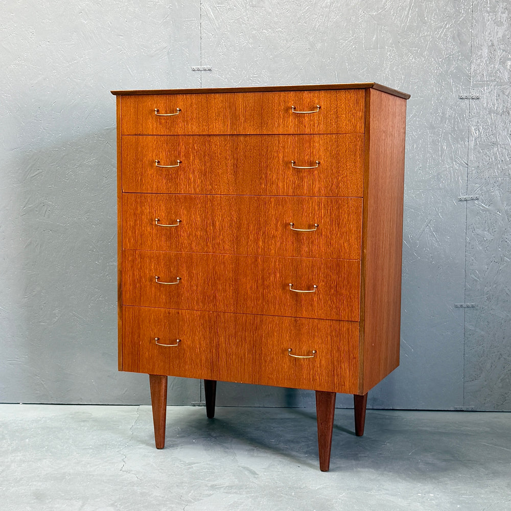 
                      
                        Teak 5-Drawer Chest ヴィンテージ 5段チェスト
                      
                    